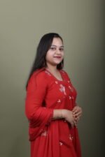 Red Mirror Work Kurta Set with Floral Embroidery