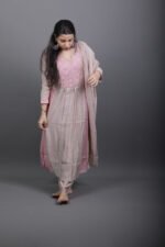 Dusty Rose Kurta Set with Sequin Embroidery - Image 4