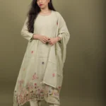 Sage Green Flamingo Embroidered Kurta Set