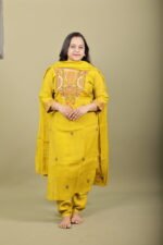 Mustard Yellow Embroidered Kurta Set