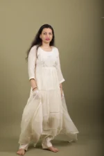 Ivory Pearl Embroidered Anarkali Kurta Set