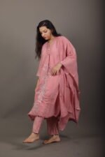 Blush Pink Floral Embroidered Kurta Set - Image 6
