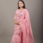 Blush Pink Floral Embroidered Kurta Set