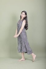 Monochrome Mandala Tiered Midi Dress - Image 2