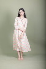 Pastel Leheriya Stripe Flared Dress - Image 3