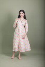 Pastel Leheriya Stripe Flared Dress - Image 2
