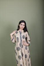 Beige Mughal Buti Kurta