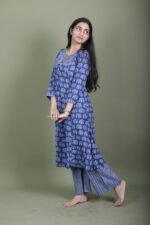 Indigo Elephant Block Print Kurta Set - Image 5