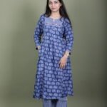Indigo Elephant Block Print Kurta Set
