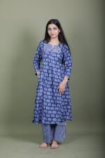 Indigo Elephant Block Print Kurta Set