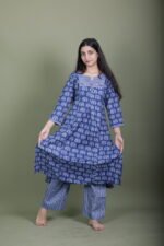 Indigo Elephant Block Print Kurta Set - Image 2