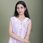 Lilac Gingham Lace Collar Dress