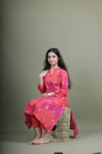 Coral Pink Ikat Kurta