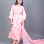 Blush Pink Embroidered Anarkali Kurta Set with Dupatta