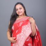 Red Banarasi Floral Zari Saree